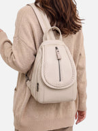 Mini Sac à Dos Femme en Cuir Tressé Bandoulière