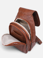 Mini Sac à Dos Femme en Cuir Tressé Bandoulière