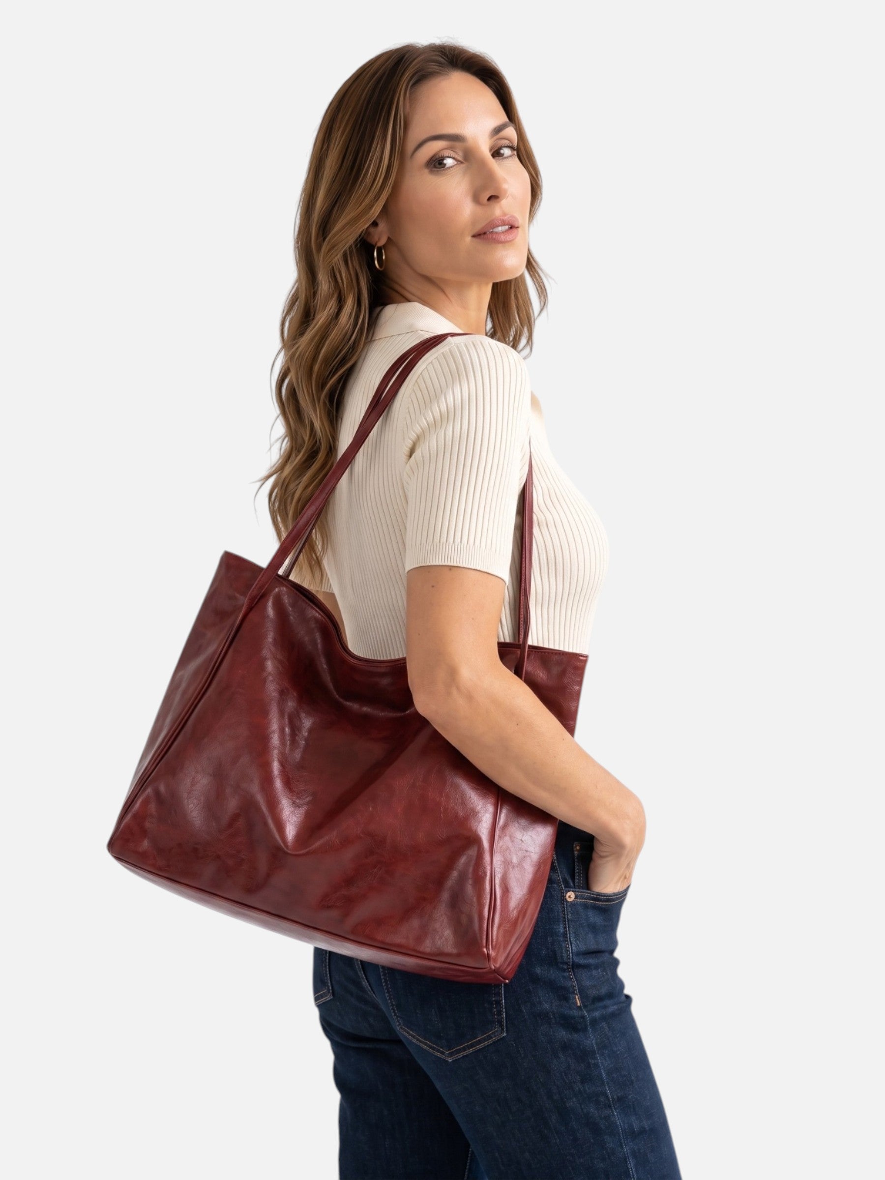 Sac Cabas Femme Épaule en Cuir