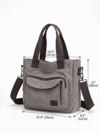 Sac Cabas Femme en Toile Bandoulière Amovible
