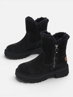 Women's Suede Fur Chunky Sole Boots