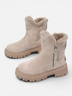 Women's Suede Fur Chunky Sole Boots