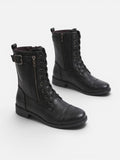 Women's Leather Lace Up Combat Boots