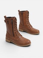 Women's Leather Lace Up Combat Boots