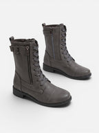 Women's Leather Lace Up Combat Boots