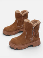 Women's Suede Fur Chunky Sole Boots