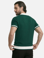 Polo de hombre de punto texturizado elegante de manga corta