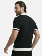 Polo de hombre de punto texturizado elegante de manga corta
