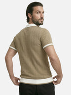 Polo de hombre de punto texturizado elegante de manga corta