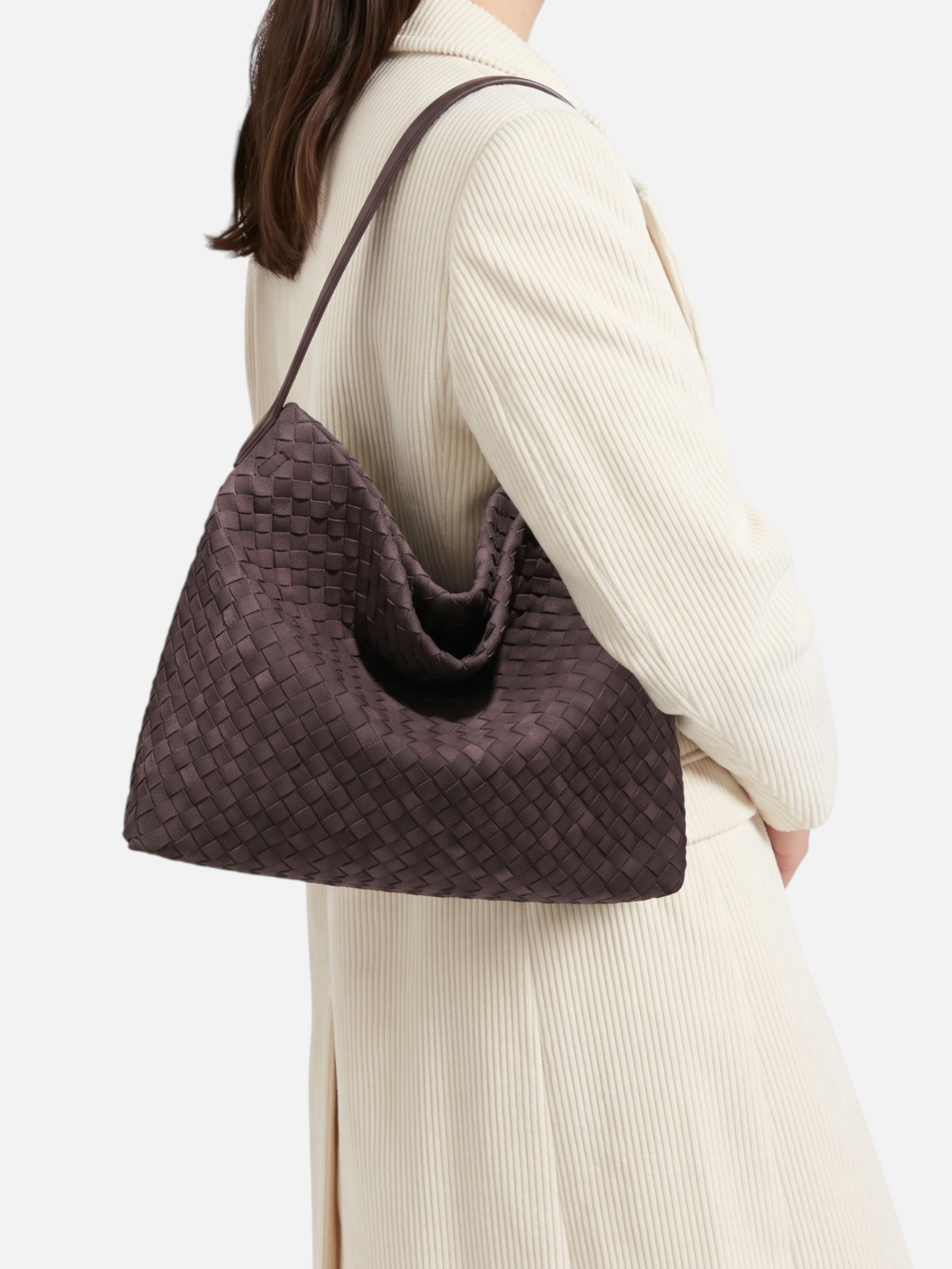 Sac Hobo Femme Tressé en Daim
