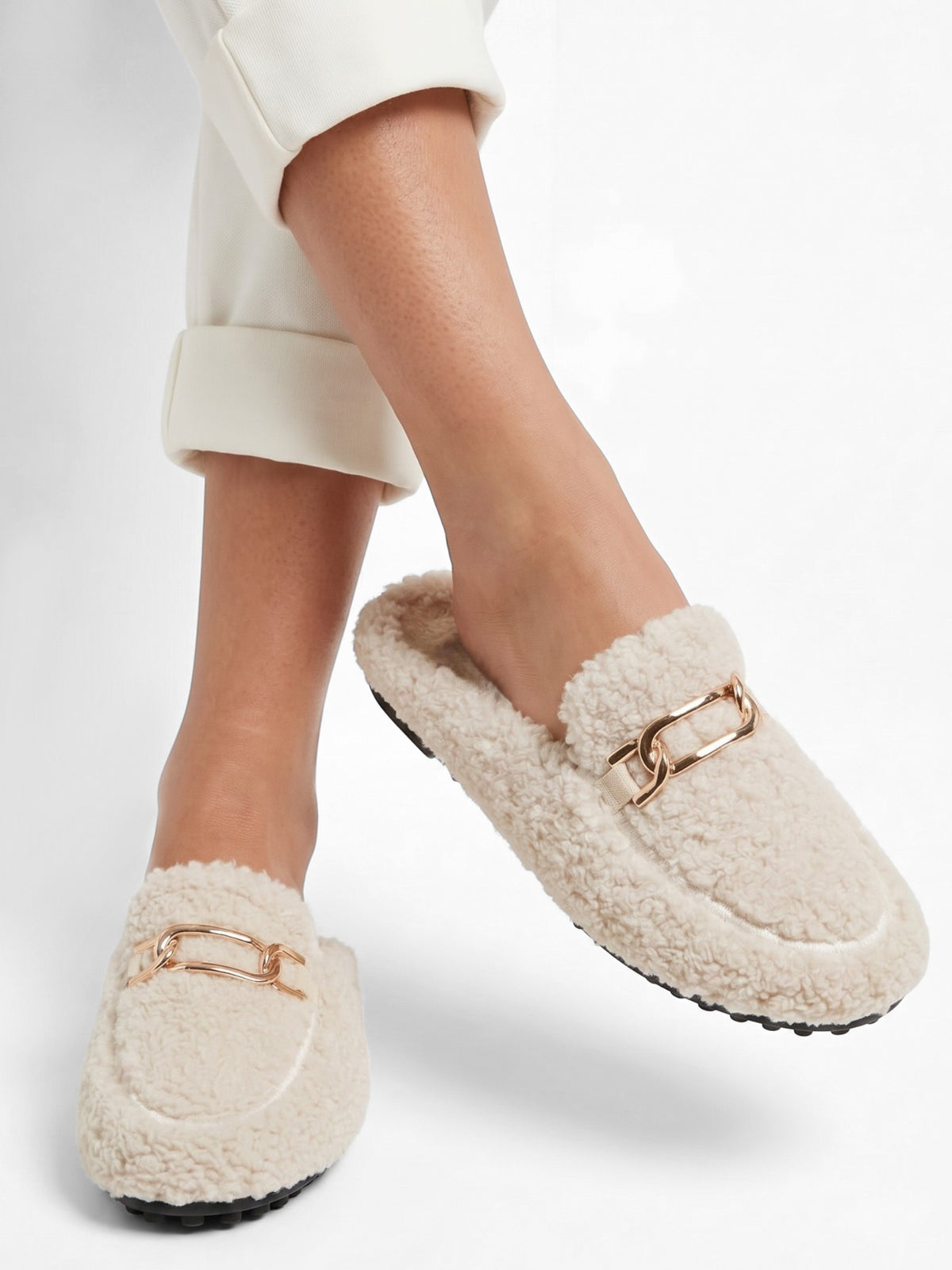 Women's Sherpa Chain Loafer Mules