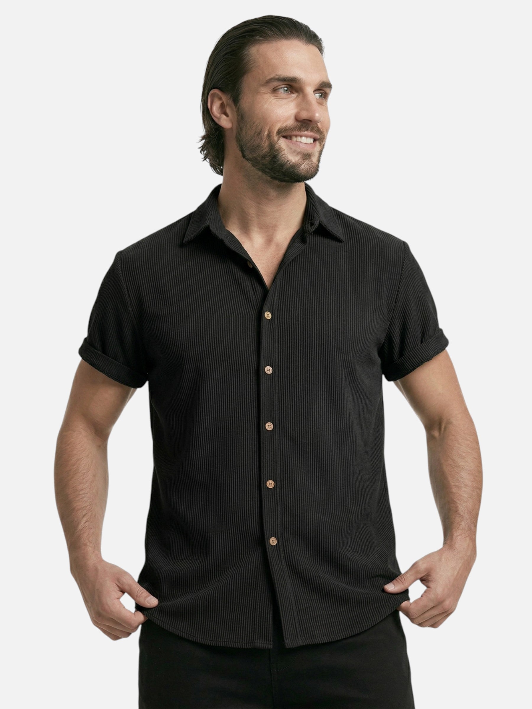 Chemise homme été texturée manches courtes – Coupe moderne et respirante