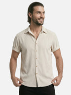 Chemise homme été texturée manches courtes – Coupe moderne et respirante