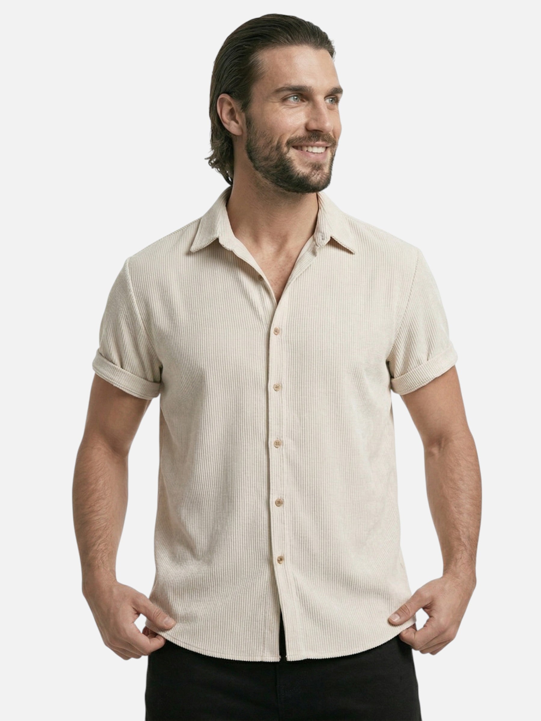 Chemise homme été texturée manches courtes – Coupe moderne et respirante
