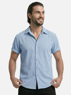 Chemise homme été texturée manches courtes – Coupe moderne et respirante