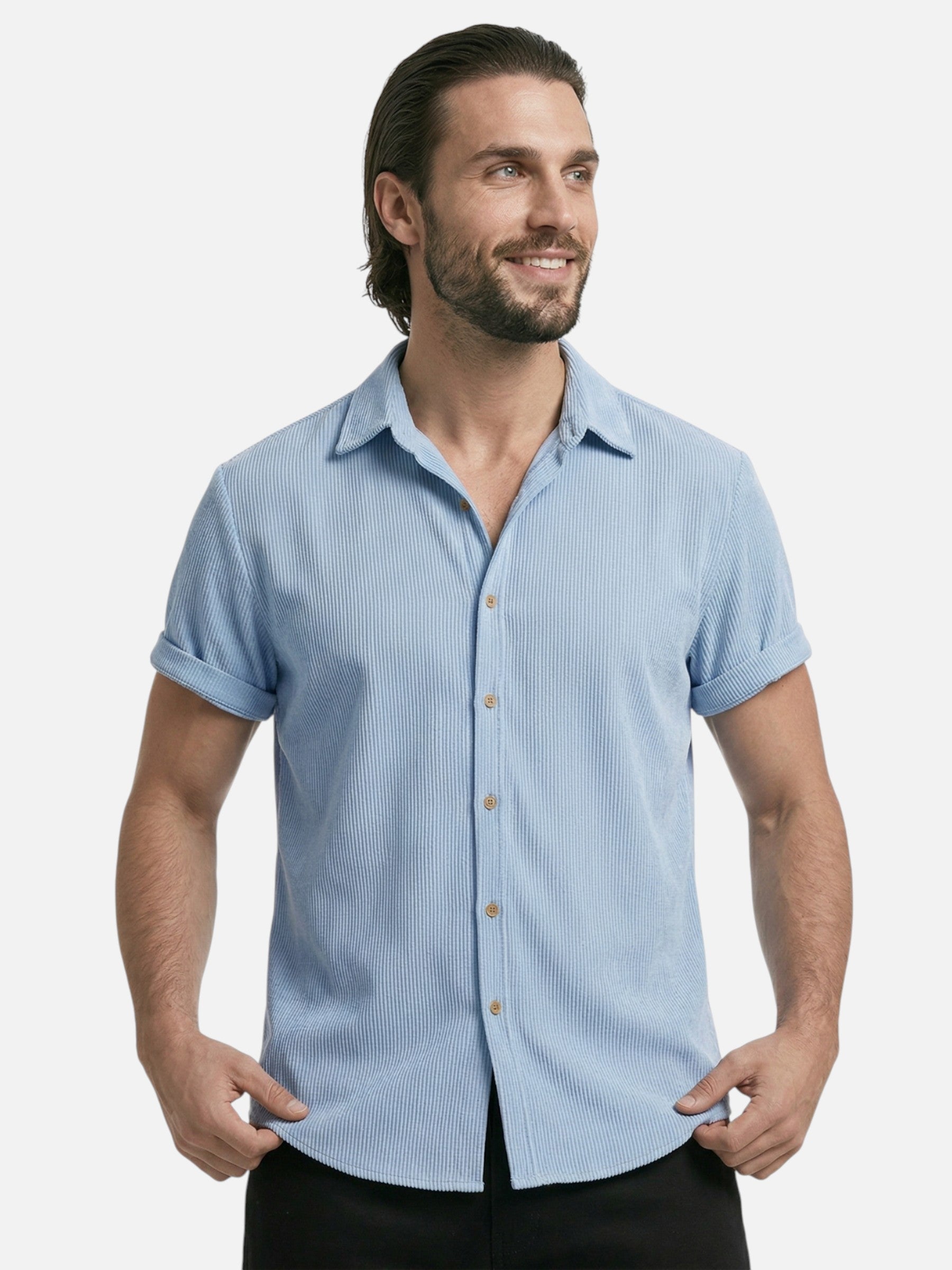 Chemise homme été texturée manches courtes – Coupe moderne et respirante