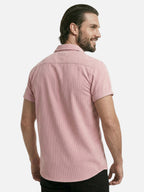 Chemise homme été texturée manches courtes – Coupe moderne et respirante