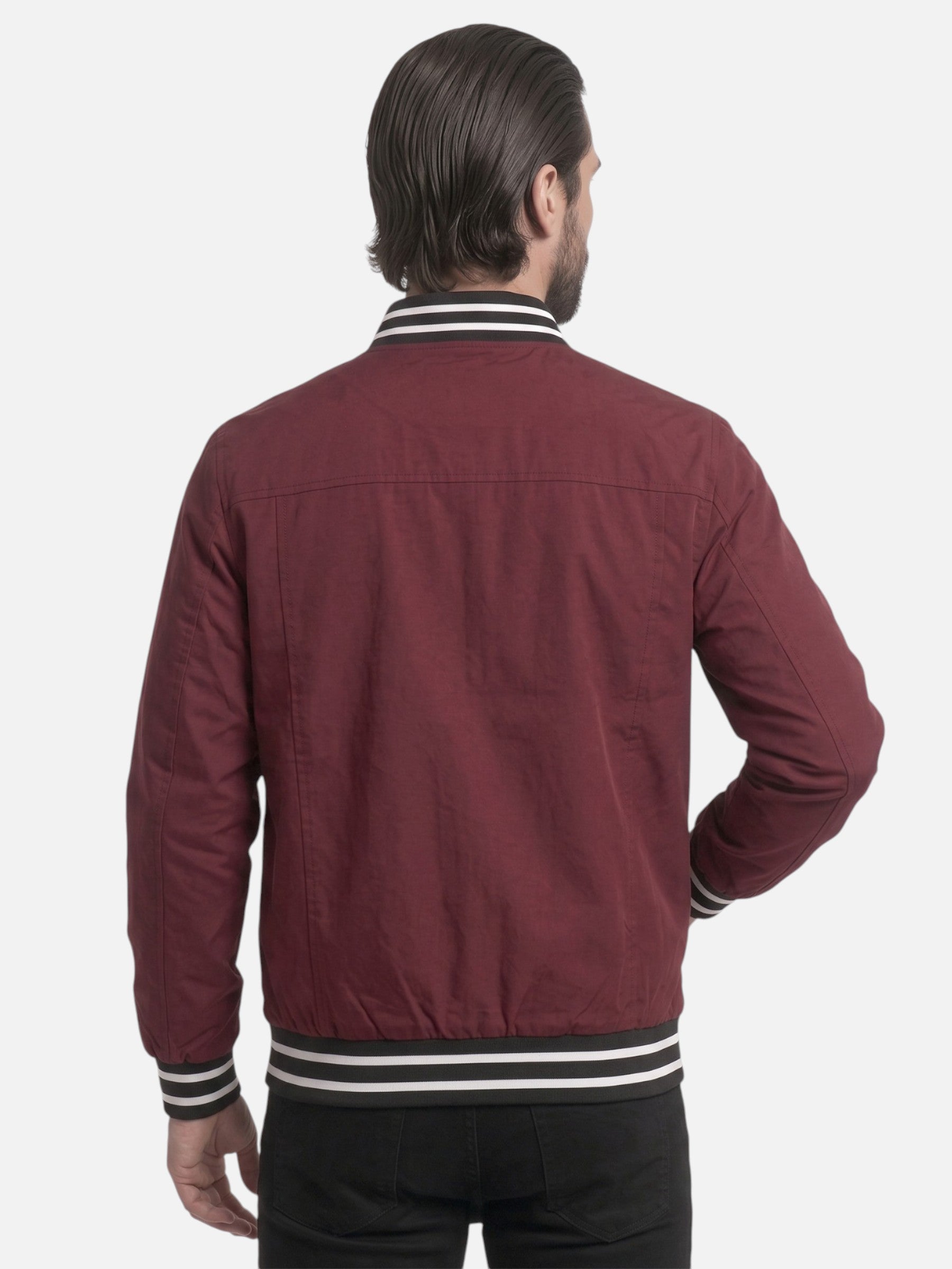 Blouson Bomber Homme Rayé Zippé