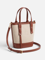 Sac Seau Femme en Toile et Simili Cuir