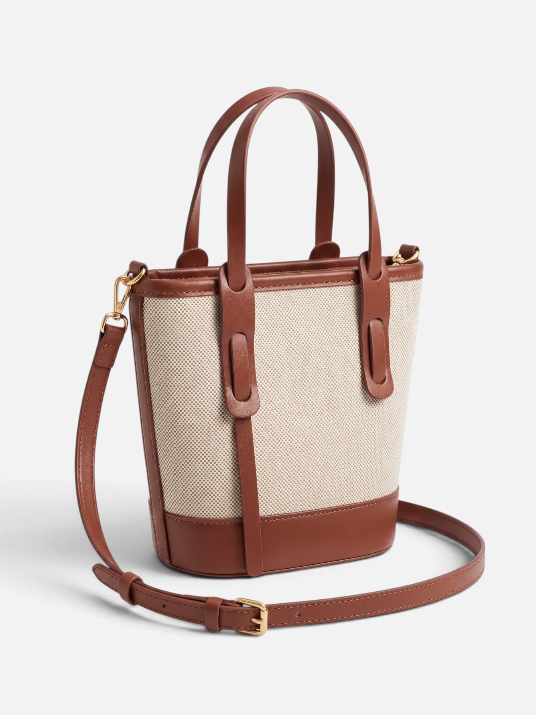 Sac Seau Femme en Toile et Simili Cuir