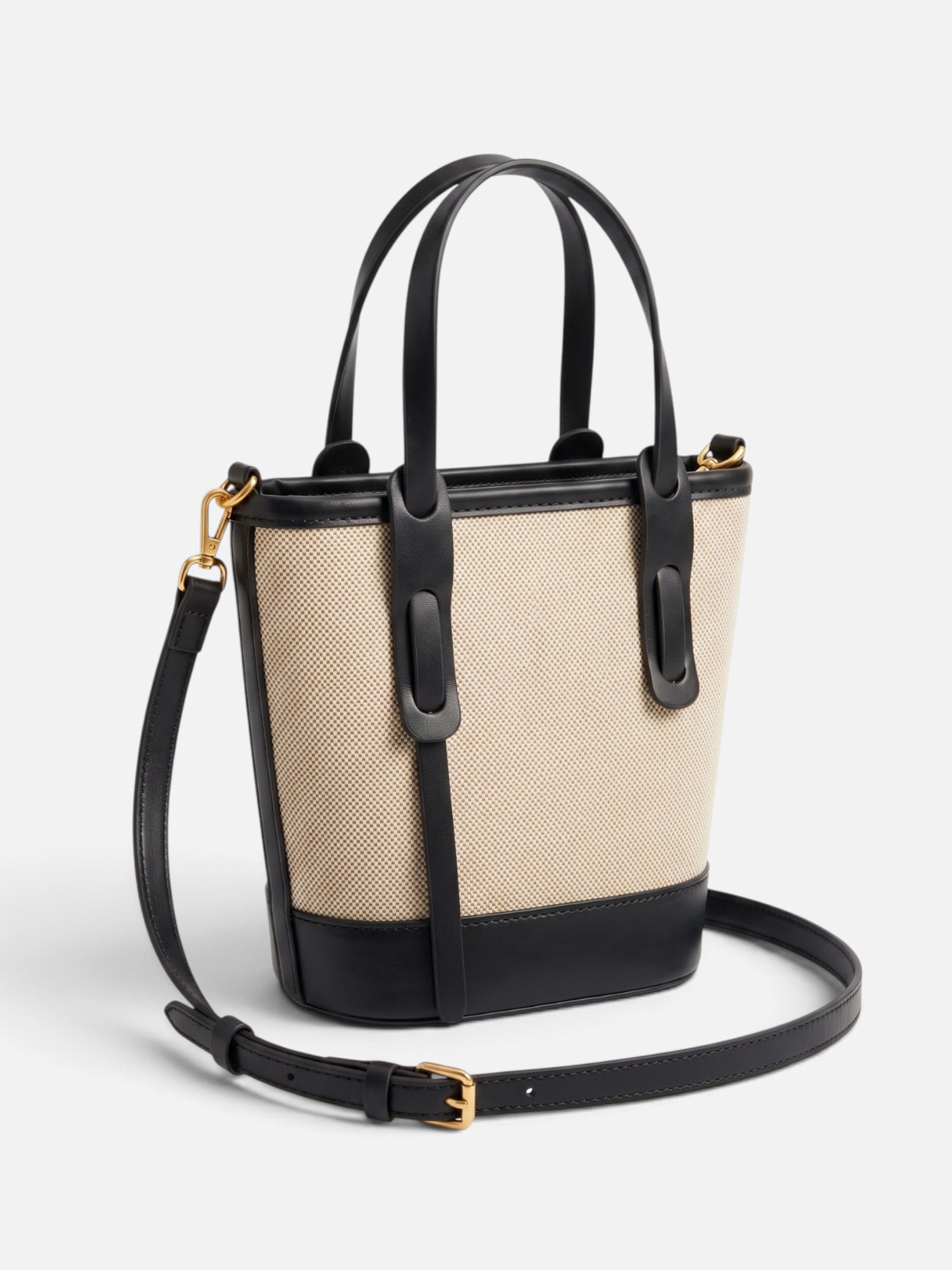 Sac Seau Femme en Toile et Simili Cuir