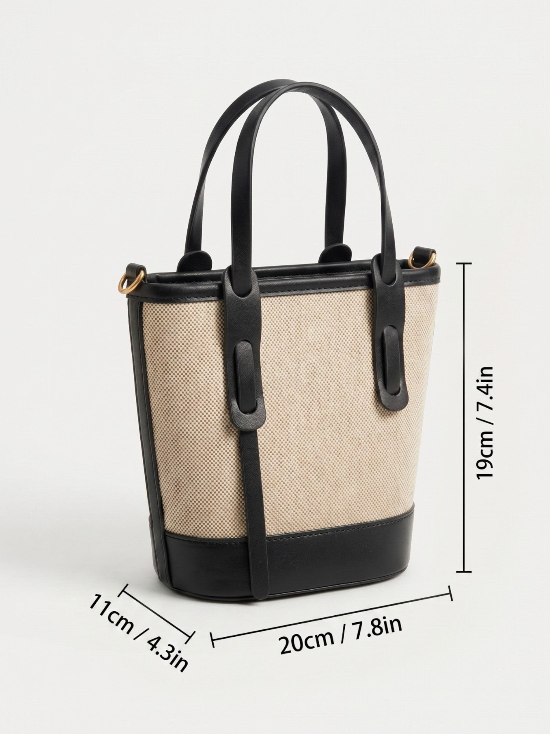 Sac Seau Femme en Toile et Simili Cuir