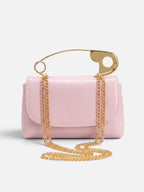 Sac Femme Bandoulière Effet Cuir Épingle Chaîne Dorée