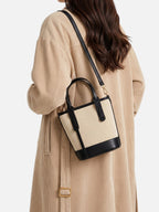Sac Seau Femme en Toile et Simili Cuir