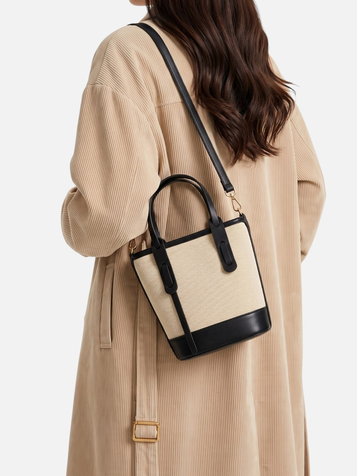 Sac Seau Femme en Toile et Simili Cuir
