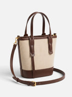 Sac Seau Femme en Toile et Simili Cuir