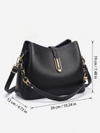 Sac Hobo Femme en Cuir Vegan à Bandoulière Chaîne