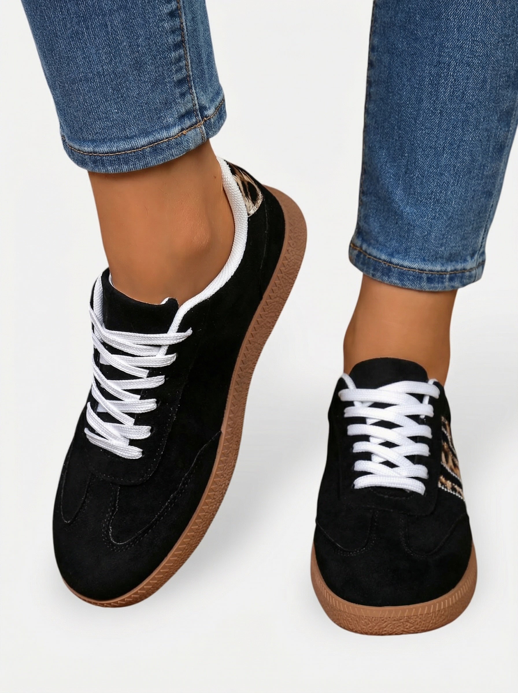 Sneakers femme légères et confortables à imprimé léopard