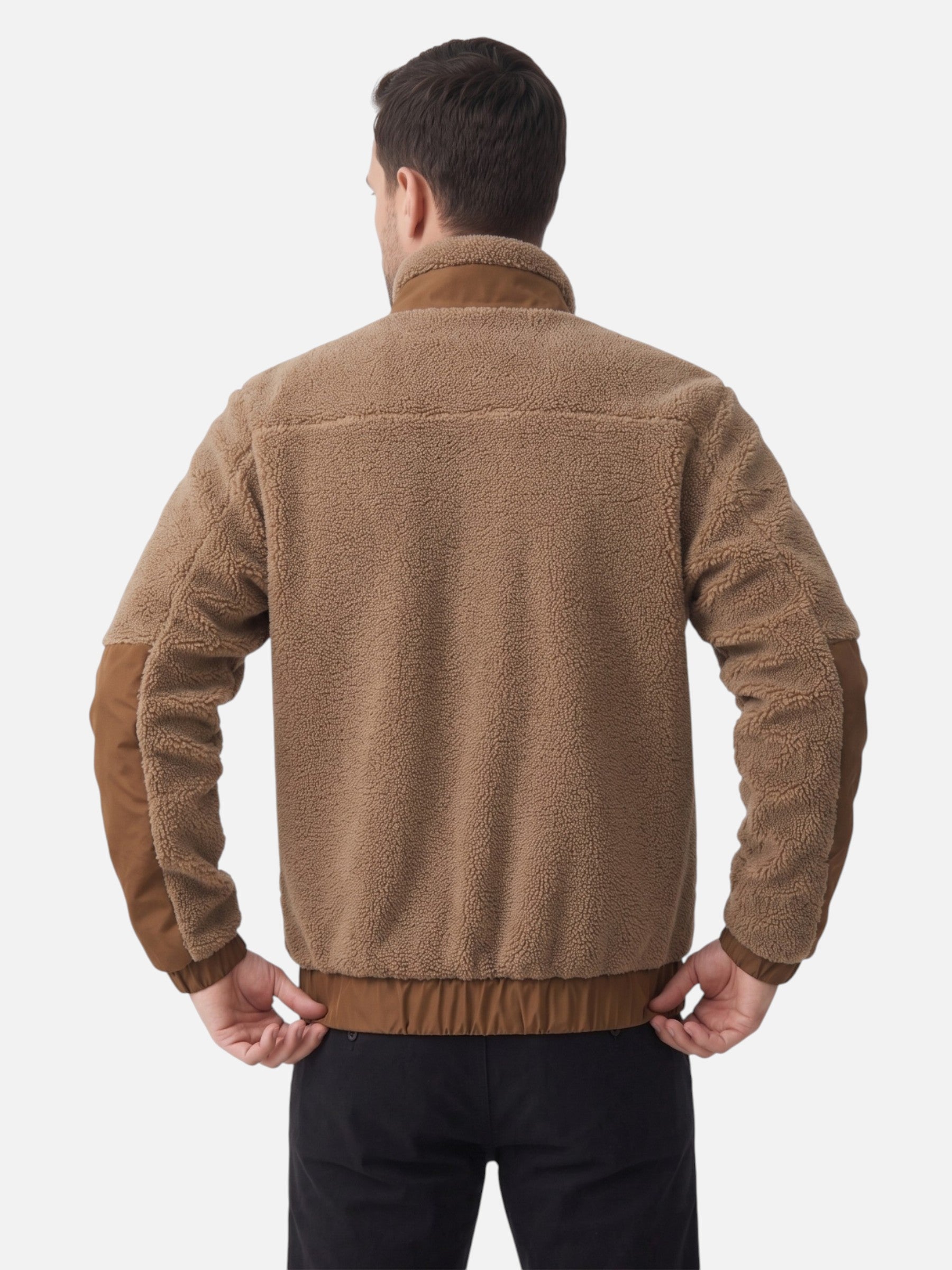 Veste Homme Polaire Sherpa Bicolore Zippée