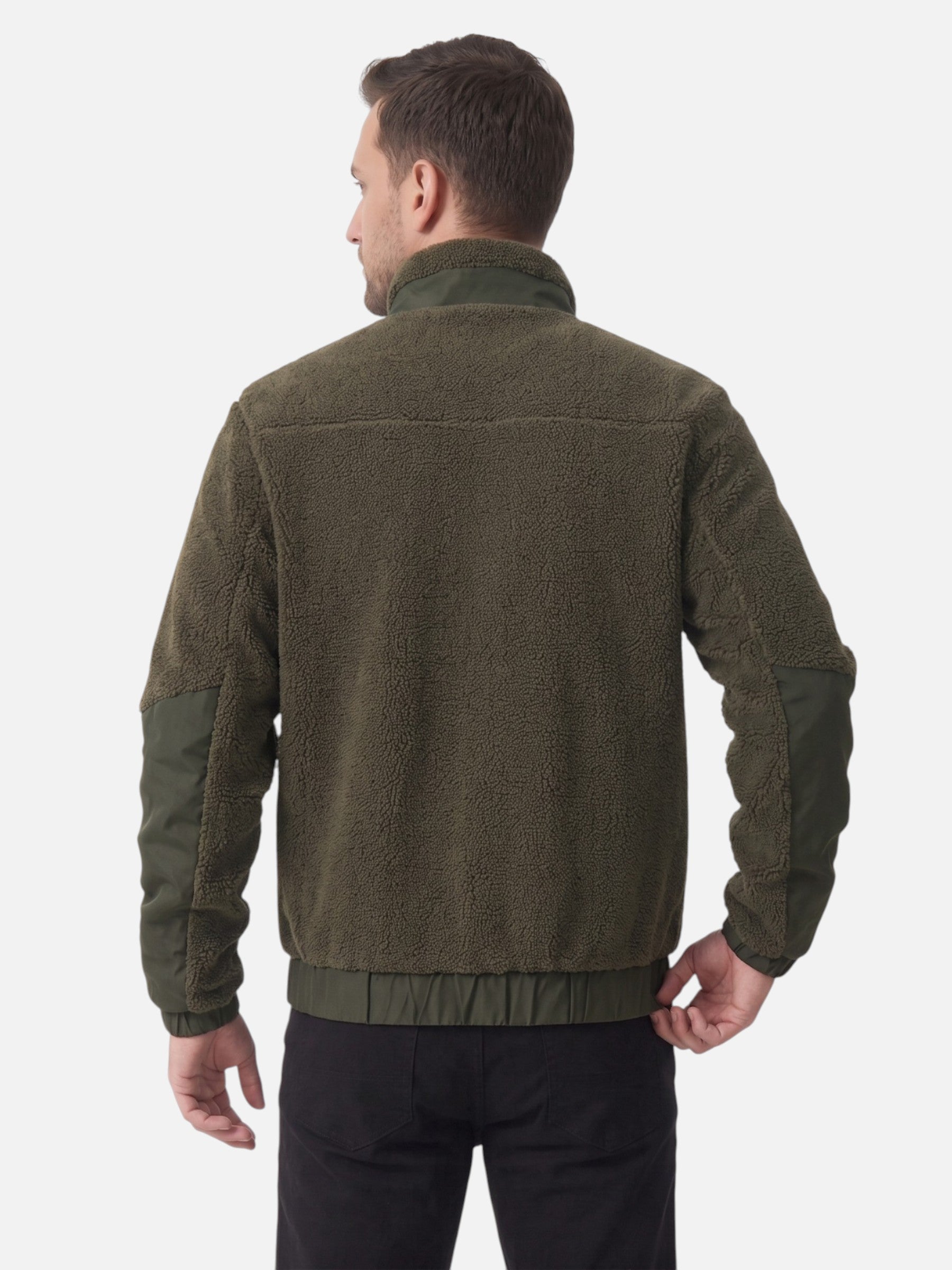 Veste Homme Polaire Sherpa Bicolore Zippée