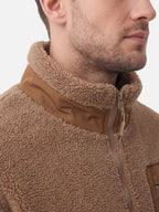 Veste Homme Polaire Sherpa Bicolore Zippée