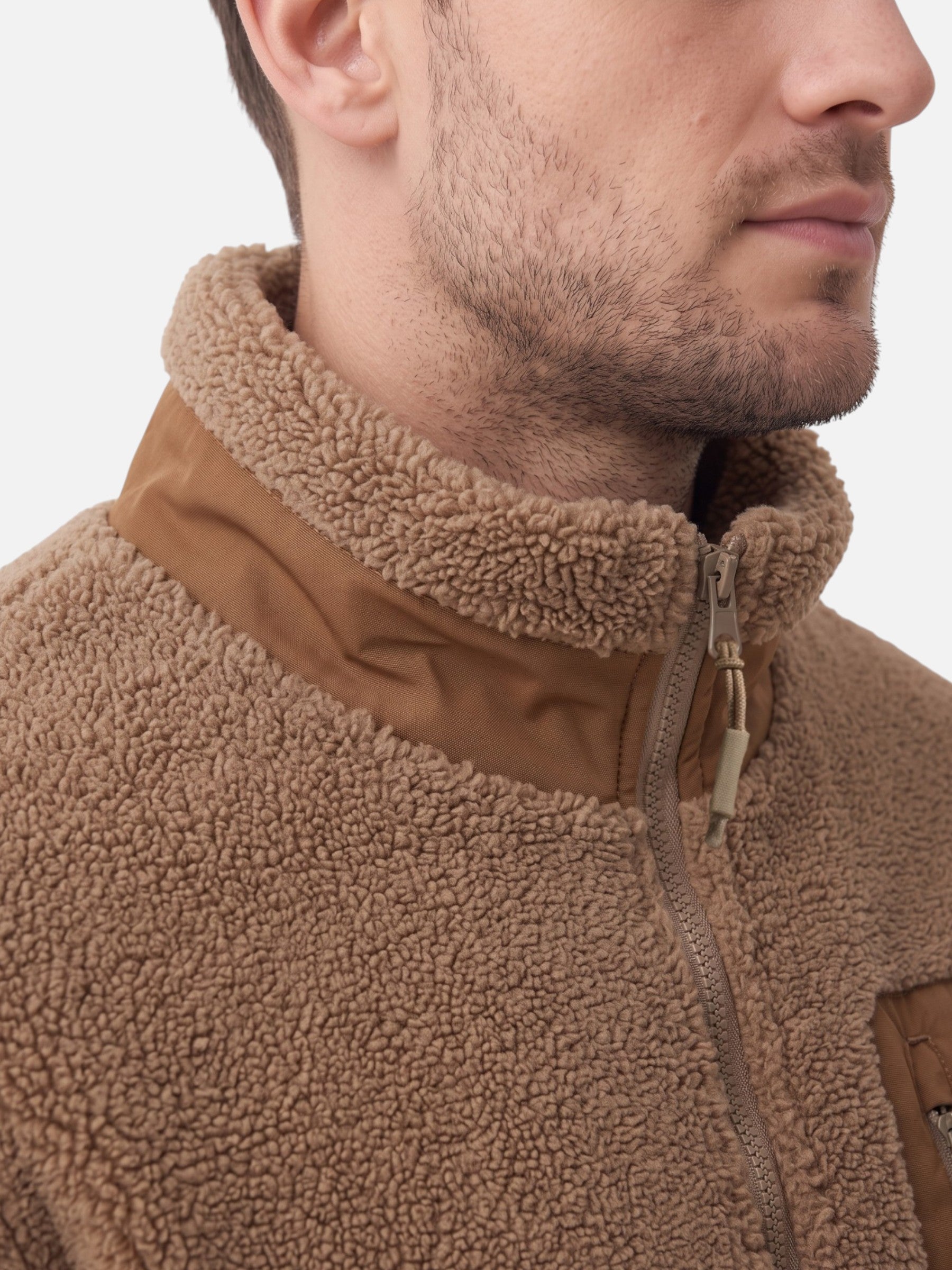 Veste Homme Polaire Sherpa Bicolore Zippée