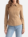 Veste Femme Suédine Cintrée Zippée