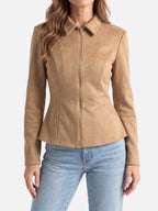 Veste Femme Suédine Cintrée Zippée