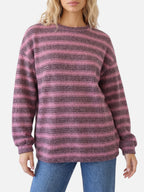 Pull Femme Rayures Dégradé Col Rond