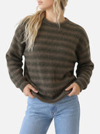 Pull Femme Rayures Dégradé Col Rond