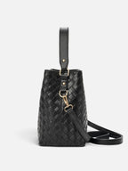 Sac Seau Femme en Cuir Tressé à Bandoulière