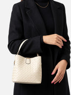 Sac Seau Femme en Cuir Tressé à Bandoulière