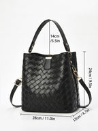 Sac Seau Femme en Cuir Tressé à Bandoulière