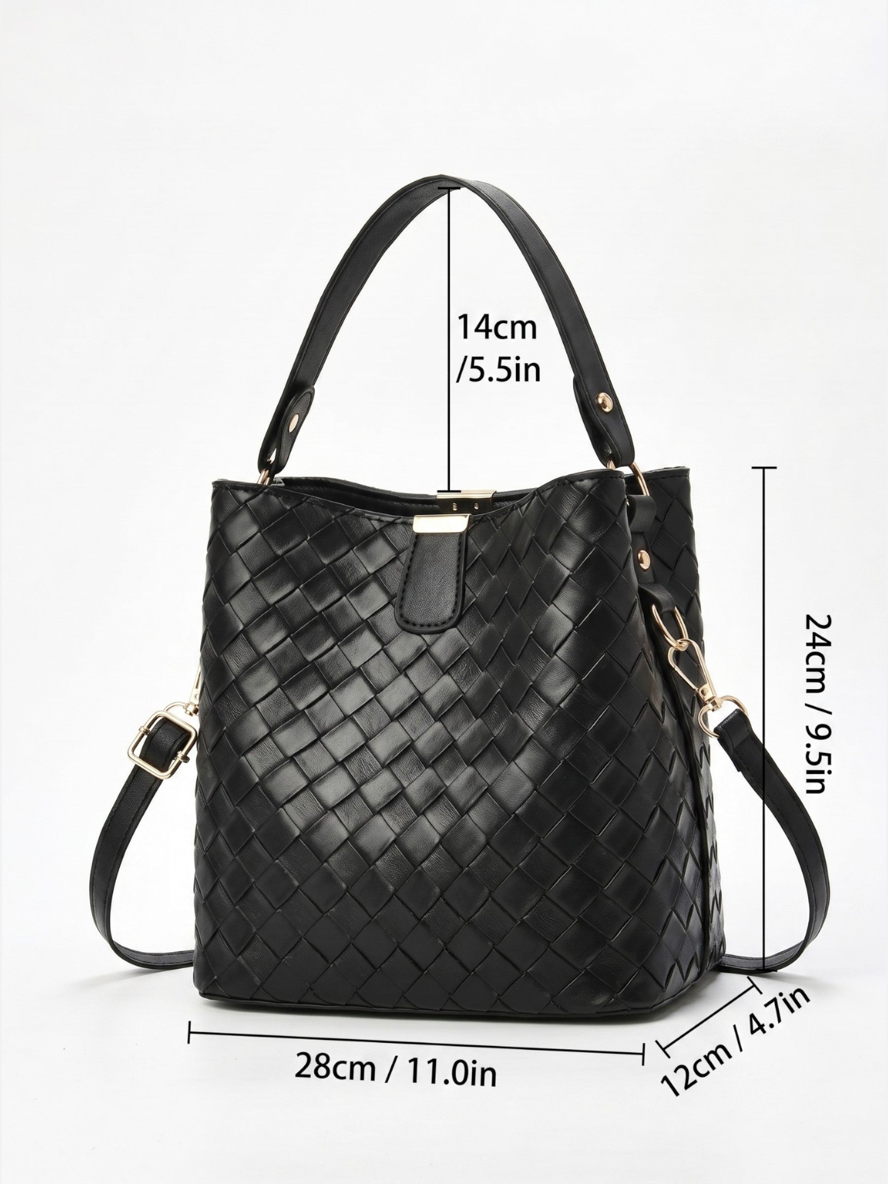 Sac Seau Femme en Cuir Tressé à Bandoulière