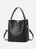 Sac Seau Femme en Cuir Tressé à Bandoulière