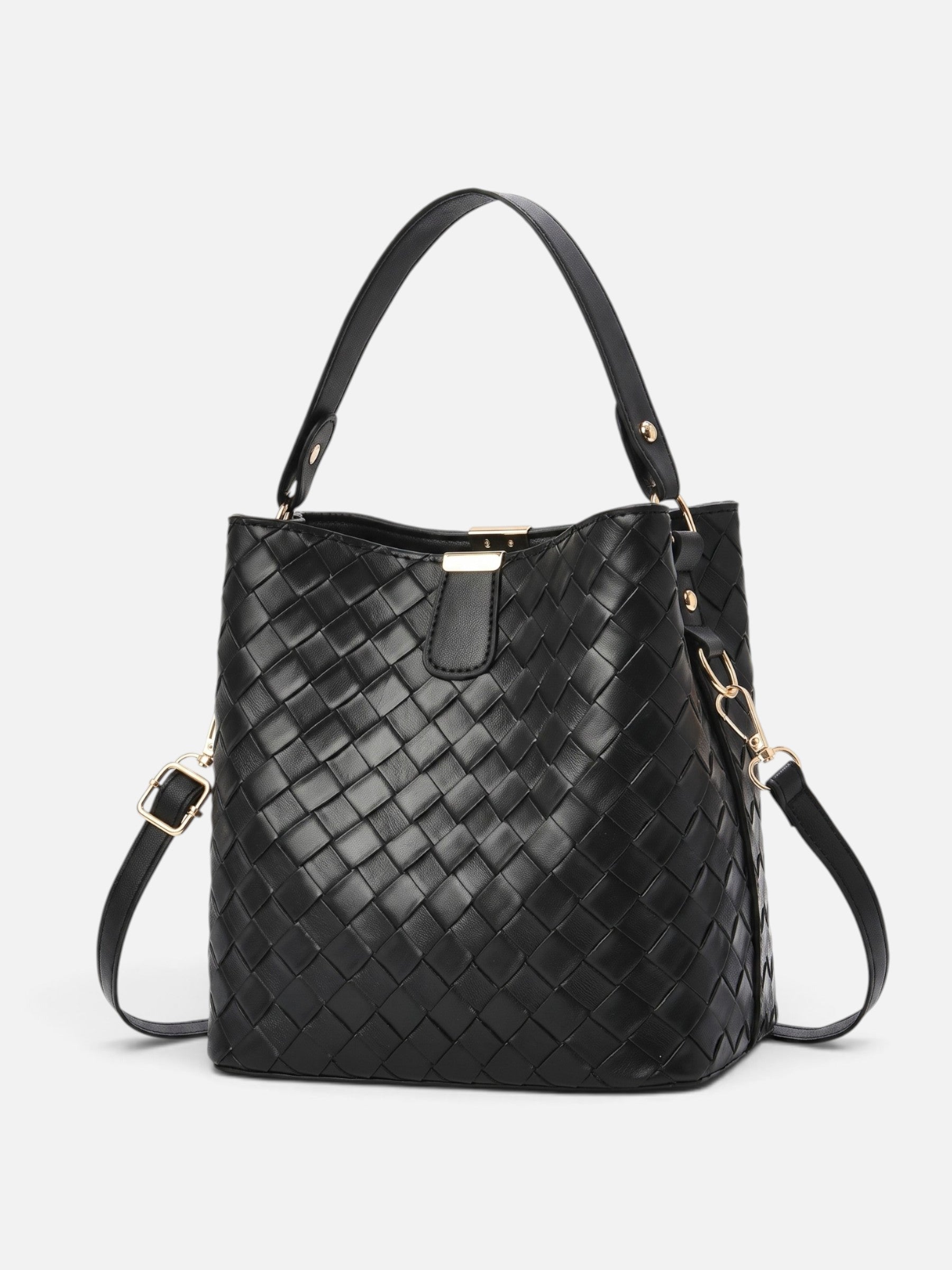 Sac Seau Femme en Cuir Tressé à Bandoulière
