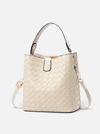 Sac Seau Femme en Cuir Tressé à Bandoulière