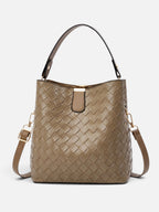 Sac Seau Femme en Cuir Tressé à Bandoulière