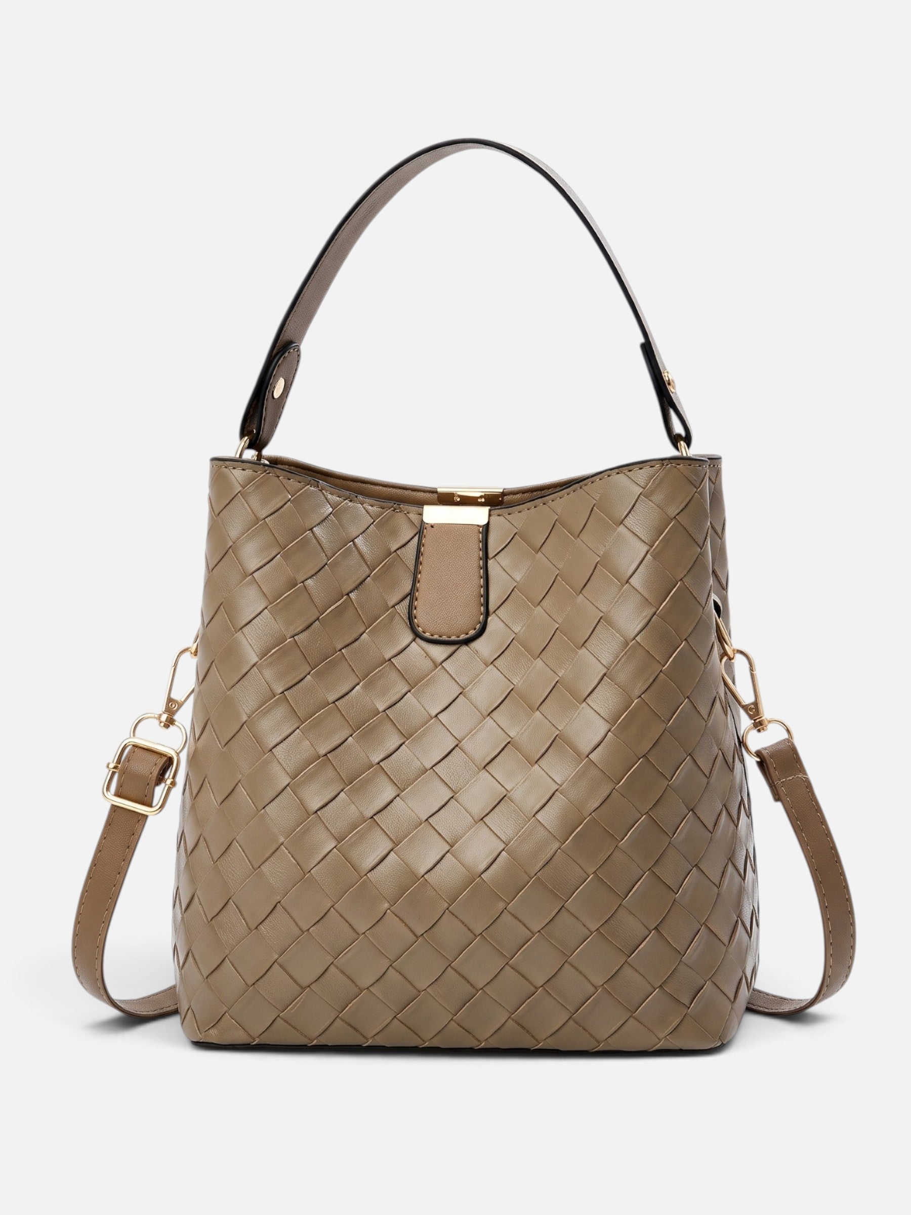 Sac Seau Femme en Cuir Tressé à Bandoulière
