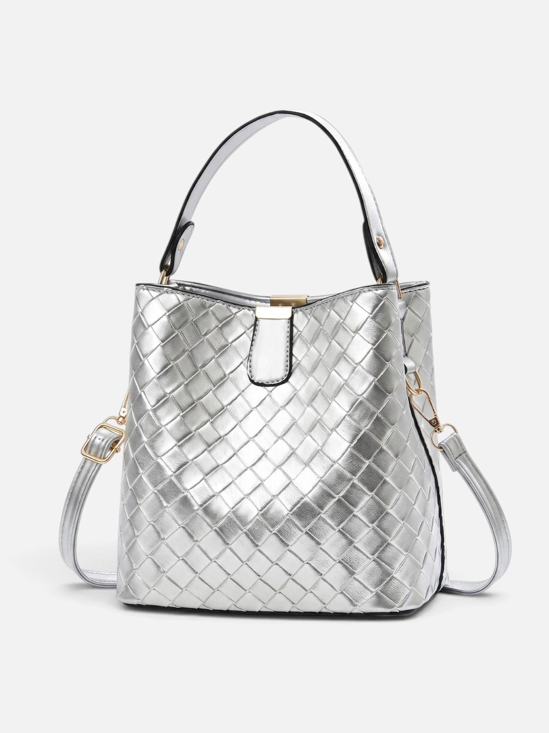 Sac Seau Femme en Cuir Tressé à Bandoulière